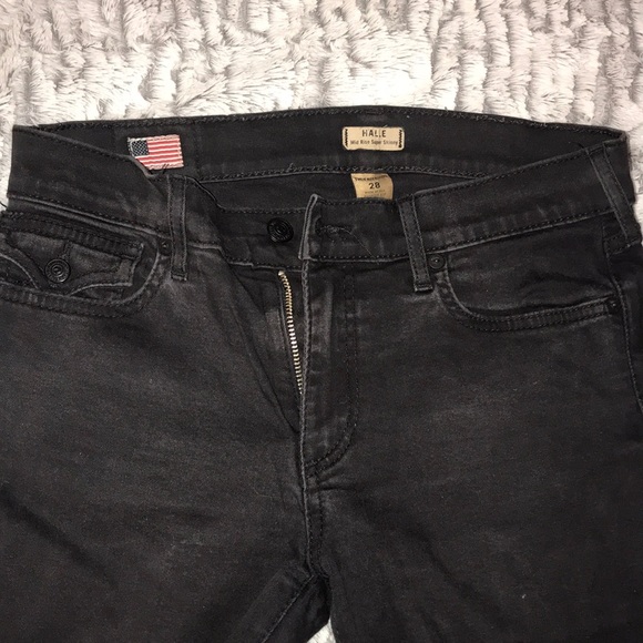 Halle Mid-Rise Super Skinny Black Jeans with Flaps - Picture 5 of 6